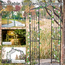 Load image into Gallery viewer, Scendor 47.2" W x 92.5" H Iron Arbor, Black Garden Arch, Trellis Arbor for Various Climbing Plant Growing