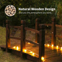 Load image into Gallery viewer, SCENDOR Garden Bridges Wooden 5 FT, Classic Bridge Arch with Safety Railings Stained Finished Footbridge
