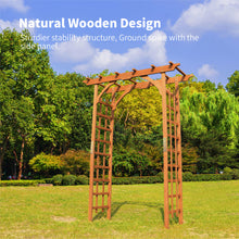 Load image into Gallery viewer, SCENDOR 82.6&quot; High x 63.4&#39;&#39; Wide Wooden Garden Arbor
