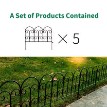 Load image into Gallery viewer, SCENDOR Garden Decorative Fences Panel 18&quot;x16&quot; 5 Pack for Flower Bed Edging Rustproof Dog Fencing
