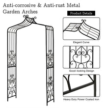 Load image into Gallery viewer, Scendor 47.2&quot; W x 92.5&quot; H Iron Arbor, Black Garden Arch, Trellis Arbor for Various Climbing Plant Growing
